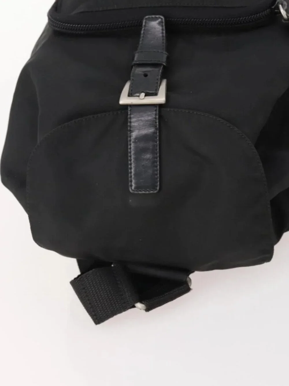 PRADA Backpack Nylon Black Silver Auth 183221